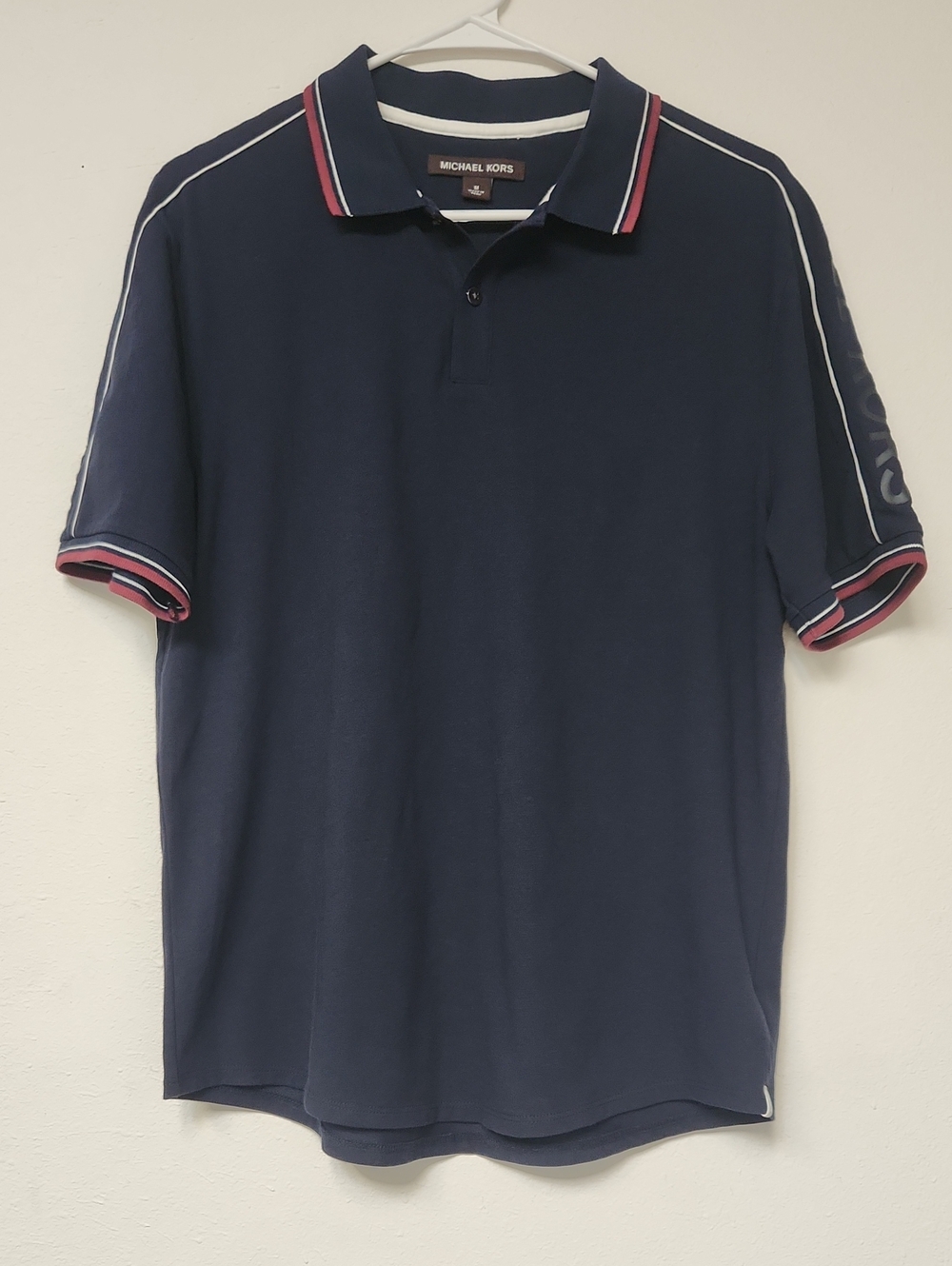 Michael Kors Navy Polo with Red and White Trim
